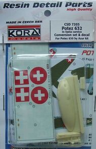  Kora Models  1/72 Potez 632 In Swiss Service Conversion set & decal KORCS7203