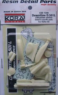  Kora Models  1/72 Dewoitine D.501L Detail set & decal (designed to be used with Heller kits) KORCS7208