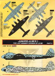 Junkers Ju.88 S-1 Conversion set & decal - Part II. (designed to be used with Hasegawa and Amtech kits) #KORCS7243
