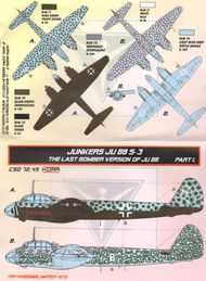 Junkers Ju.88 S-3 Conversion set & decal - Part I. (designed to be used with Hasegawa and Amtech kits) #KORCS7245