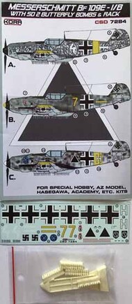  Kora Models  1/72 SD 2 Butterfly bombs & rack and decals for Messerschmitt Bf.109E-1 KORCSD7284