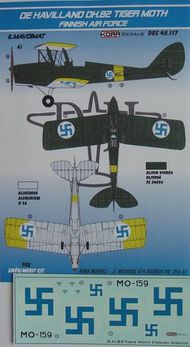de Havilland DH.82A Tiger Moth (Finnish Air Force) (designed to be used with SMER and now can be used with Airfix 2019 release kits) #KORD48117