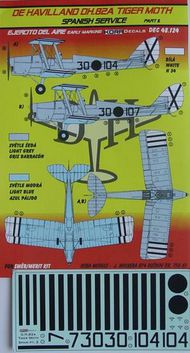  Kora Models  1/48 de Havilland DH.82A Tiger Moth (Spanish Service) (designed to be used with SMER and now can be used with Airfix 2019 release kits) KORD48124