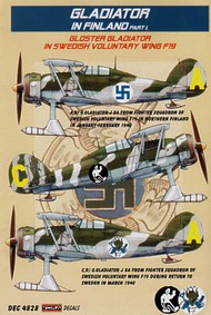 Gloster Gladiator Mk.II on skis Decals Finland. Swedish Voluntary Wing F19 part 1 #KORD4828