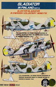 Gloster Gladiator Mk.II on skis Decals Finland. Swedish Voluntary Wing F19 part 3 #KORD4830