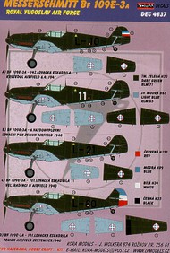  Kora Models  1/48 Messerschmitt Bf.109E-3A Royal Yugoslav Air Force KORD4837
