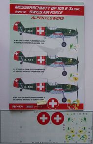 Kora Models  1/48 Messerschmitt Bf.109E-3A Emil (Swiss AF) Part IV (designed to be used with Hasegawa and Tamiya kits) KORD4874