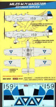 Kora Models  1/48 Miles M.14 Magister (Estonian Service) (designed to be used with Flashback and Special Hobby kits) KORD4898