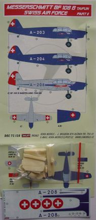  Kora Models  1/72 Messerschmitt Bf.108B Taifun Part II. (Swiss Air Force ) (designed to be used with Heller kits) KORD72128
