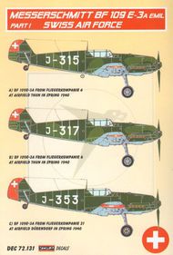  Kora Models  1/72 Messerschmitt Bf.109E-3A Emil Part I (Swiss Air Force ) KORD72131