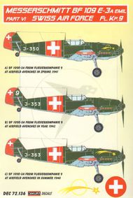  Kora Models  1/72 Messerschmitt Bf.109E-3A Emil Part VI (Swiss Air Force ) KORD72136
