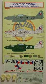 Avia S-92 Turbina (Czechoslovak) Part II. (designed to be used with Airfix and Heller kits) [Messerschmitt Me.262A] #KORD72182