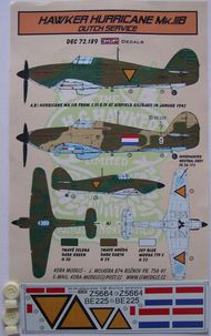  Kora Models  1/72 Hawker Hurricane Mk.IIB Dutch Service (designed to be used with Revell and AZ Model kits) KORD72189