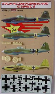 Stalin Falcons in German Hands Ilyushin IL-2 (Luftwaffe service) (designed to be used with Smer, Mikro 72, Toko and Dakoplast kits) #KORD72239