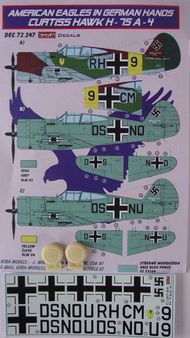  Kora Models  1/72 American Eagles in German Hands Curtiss Hawk H-75 A-4 (Luftwaffe) (designed to be used with AML and AZUR kits) [Curtiss P-36 / H-75 Hawk] KORD72247