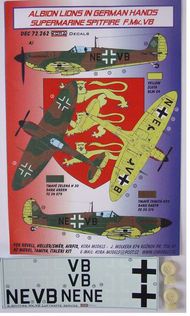 Albion Lions in German Hands Supermarine Spitfire Mk.VB (Luftwaffe) (designed to be used with Revell, Heller, Smer, Airfix, AZ Model, Tamiya and Italeri kits) #KORD72262