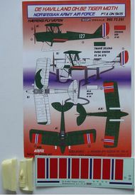 de Havilland DH.82A Tiger Moth on skis Norwegian Army Air Force part 2 (designed to be used with Airfix, Pavla Models and AZ Model kits) #KORD72291