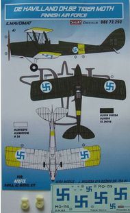 de Havilland DH.82A Tiger Moth Finnish Air Force (designed to be used with Airfix, Pavla Models and AZ Model kits) #KORD72293