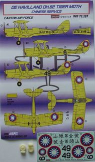 de Havilland DH.82A Tiger Moth Chinese Service (designed to be used with Airfix, Pavla Models and AZ Model kits) #KORD72297