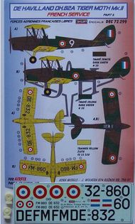 de Havilland DH.82A Tiger Moth French Service (designed to be used with Airfix, Pavla Models and AZ Model kits) #KORD72299