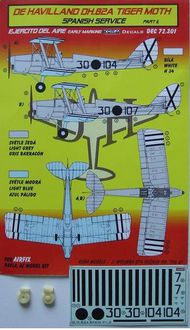 de Havilland DH.82A Tiger Moth Spanish Service Part 2 (designed to be used with Airfix, Pavla Models and AZ Model kits) #KORD72301