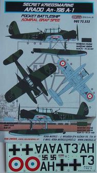  Kora Models  1/72 Arado Ar.196A-1 (ADMIRAL GRAF SPEE) (designed to be used with Airfix, Encore, Heller and Revell kits) KORD72332