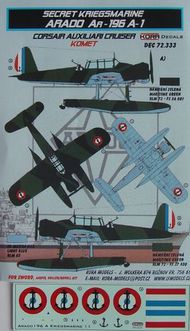  Kora Models  1/72 Arado Ar.196A-1 (KOMET) (designed to be used with Airfix, Encore, Heller and Revell kits) KORD72333