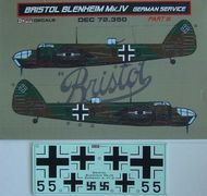 Bristol Blenheim Mk.IV German service III (designed to be used with Airfix and MPM kits) #KORD72350