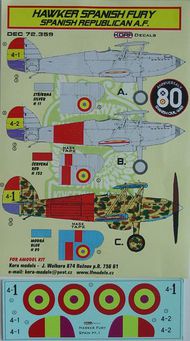  Kora Models  1/72 Hawker Spanish Fury (Republican AF) KORD72359