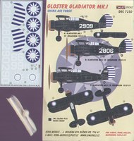  Kora Models  1/72 Gloster Gladiator Mk.I Chinese Air Force with resin propeller (designed to be used with Airfix, Encore, Frog, Heller, Matchbox, Novo, Pavla Models, Revell and Sword kits) KORD7250