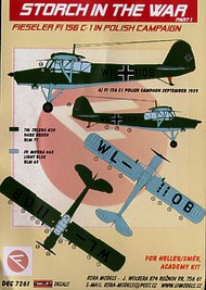  Kora Models  1/72 Fieseler Fi.156C-3 'Storch' (1) WL+IIOB Luftwaffe in Poland 1939. includes resin wheels (designed to be used with Academy, Airfix, Heller and SMER kits) KORD7261