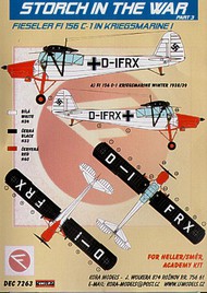 Fieseler Fi.156C-3 'Storch' (1) D-IFRX Kreigsmarine White fuselage, red nose, black wings. inc resin wheels (designed to be used with Academy, Heller and SMER kits) #KORD7263