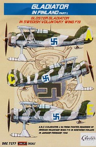 Gloster Gladiator Mk.II on skis Decals Finland. Swedish Voluntary Wing F19 part 1 #KORD7277