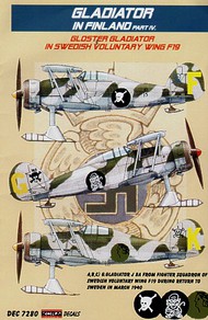 Gloster Gladiator Mk.II on skis Decals Finland. Swedish Voluntary Wing F19 part 4 #KORD7280