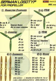  Kora Models  1/72 Luftwaffe/German WWII propeller manufacturer logo's KORD7291