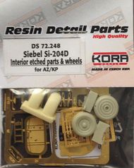  Kora Models  1/72 Siebel Si.204D wheels & interior PE set KORDS72248