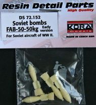  Kora Models  1/72 Soviet bombs WWII AO-50-50kg (early) - 4 KORS72152