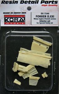  Kora Models  1/72 Fokker D.XXI - Interior Set Wasp engine (designed to be used with Special Hobby kits) KORS7240