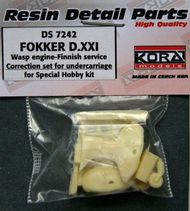  Kora Models  1/72 Fokker D.XXI Undercarriage set Wasp engine (designed to be used with Special Hobby kits) KORS7242