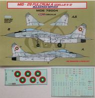 Kora Models  1/72 Mikoyan MiG-29 'Fulcrum' 9-12 Bulgarian service MDE72004