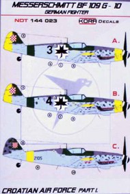  Kora Models  1/144 Messerschmitt Bf.109G-10 Croatian Air Force Part 1 NDT144023