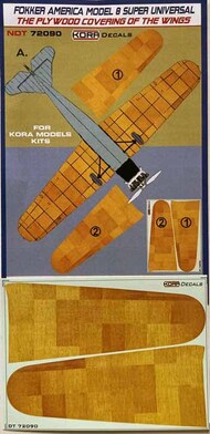  Kora Models  1/72 Fokker - Plywood Covering Wings NDT72090