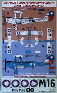  Kora Models  1/72 DH.60G Gipsy Moth China-Manchurian NDT72107