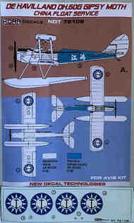  Kora Models  1/72 DH.60G Gipsy Moth China Float Service NDT72108