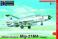  Kopro Models (Kovozavody Prostejov)  1/72 Mikoyan MiG-21MA Fishbed CzAF, E German, Roma KPM72097