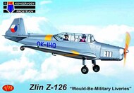  Kopro Models (Kovozavody Prostejov)  1/72 Zlin Z-126 'Would-Be-Military Liveries' re-box, new decals KPM72409