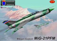 Mikoyan MiG-21PFM re-box, new decals for Russia, Czechoslovakia, Yugoslavia and Bulgaria #KPM72410