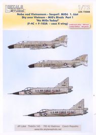  L Decals Studio  1/72 Sky over Vietnam - MiG's Rivals Part I USAF McDonnell F-4C Phantom and Convair F-102A Delta Dart x 2 each LDS72008