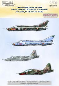 OKB Sukhoi In The World (4 x camouflaged aircraft) Su-22M4, Su-25 and Su-25UB #LDS72009