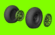North-American P-51D Mustang wheels with weighted effect tyres with diamond tread pattern #LF3D4820